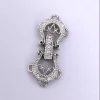 CZ and Silver Double Horseshoe Clasp