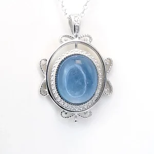 Alternative view of Edwardian-style Blue Moonstone Pendant
