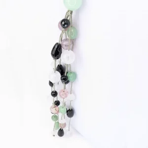 Aventurine, Onyx, and Lilac Agate Necklace
