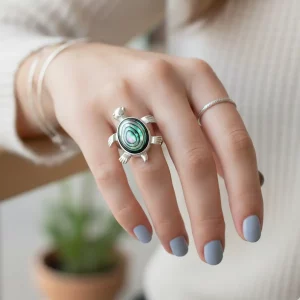 Silver turtle ring