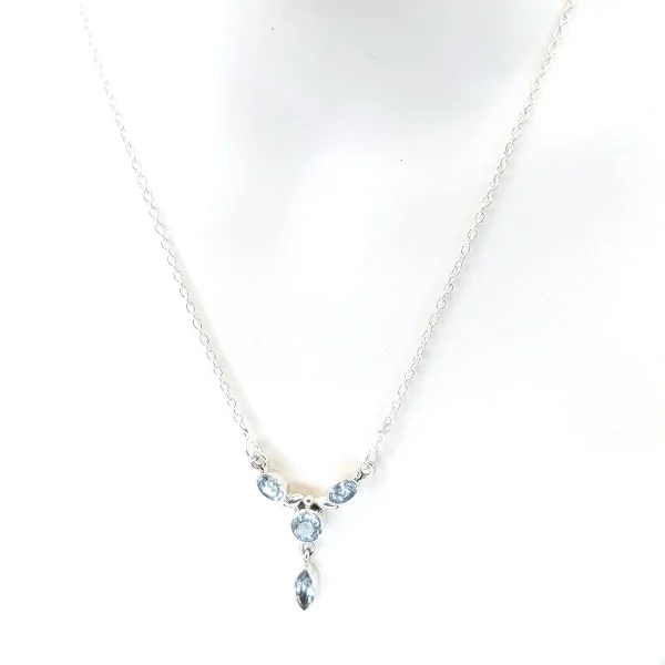 Blue Topaz Silver Necklace - Image 3