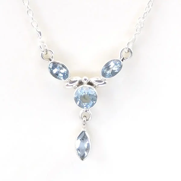 Blue Topaz Silver Necklace - Image 5