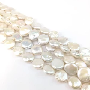 Coin Pearls 18mm, White