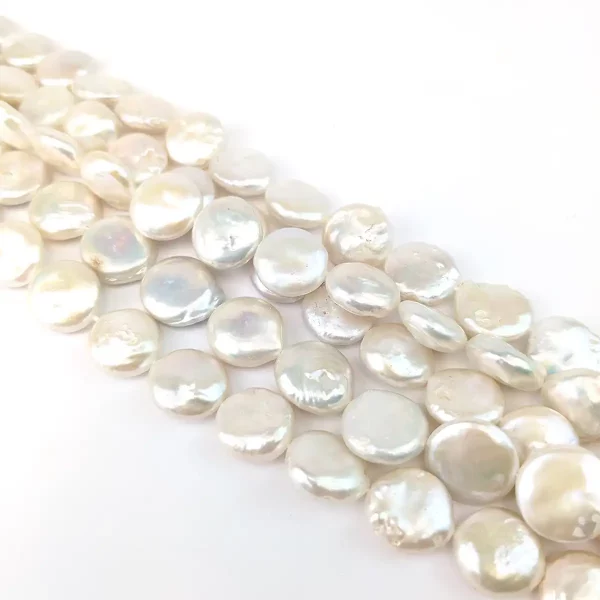 Coin Pearls 18mm, White