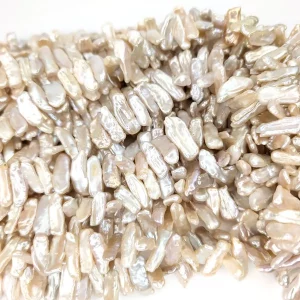 Alternative view of Side-drilled Biwa 'Tooth' Pearls