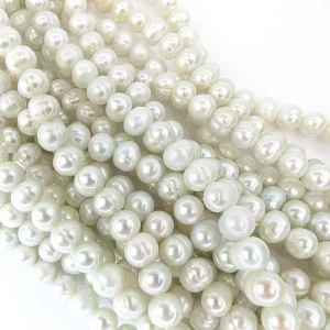 Oval 9x10mm High-Lustre Pearl String
