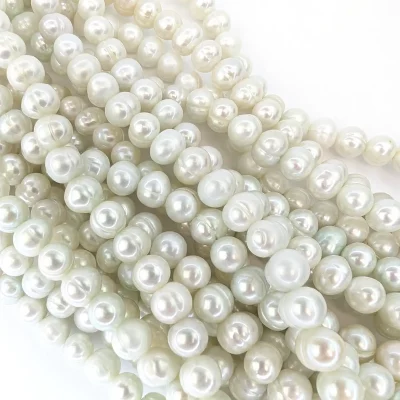 Oval 9x10mm High-Lustre Pearl String