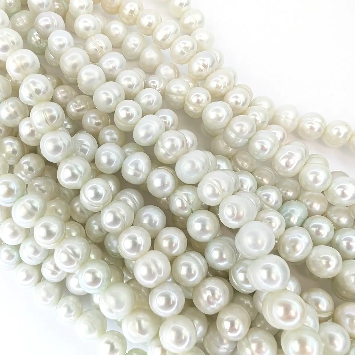 Oval 9x10mm High-Lustre Pearl String