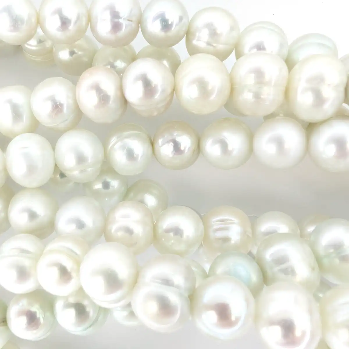 Oval 9x10mm High-Lustre Pearl String - Image 2