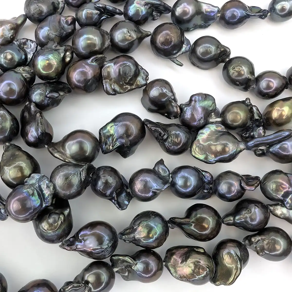 Baroque Round Peacock Black Pearls - Image 3