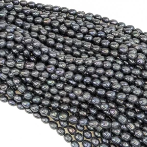 Freshwater Dark Blue Black Pearl String