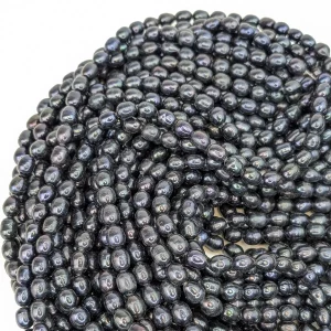 Freshwater Dark Blue Black Pearl String