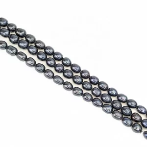 Freshwater Dark Blue Black Pearl String