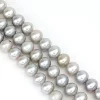 Silver Oval Freshwater Pearl String - 7mm