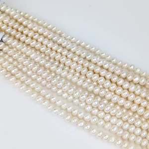 White Button Pearls - Freshwater 8mm