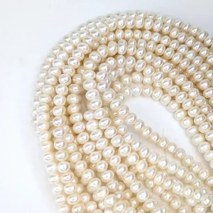 White Button Pearls - Freshwater 8mm