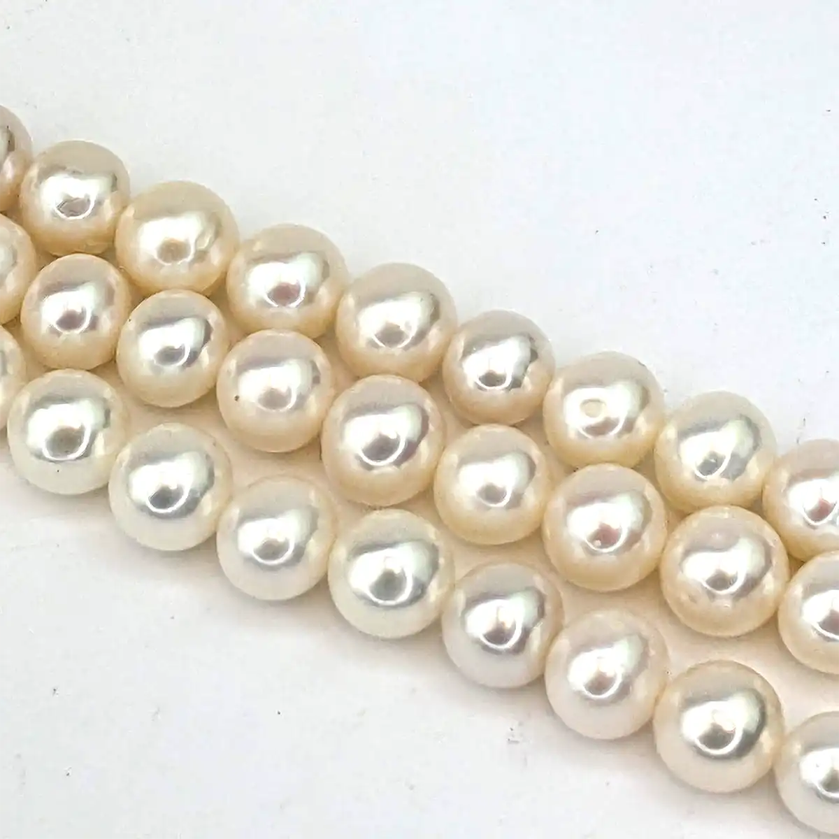 Freshwater Near Round Pearl String - White 6mm