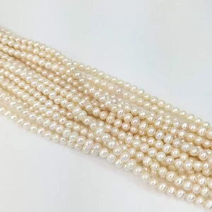 Freshwater Stringing Pearls - White 6mm