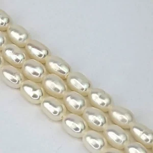Freshwater Rice Pearl String - White 3mm