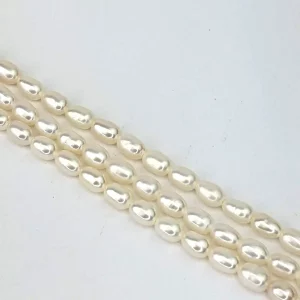 Freshwater Rice Pearl String - White 3mm