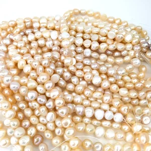 Nugget Stringing Pearls - White Freshwater 11mm