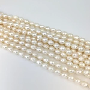 White Rice Pearl String 9mm