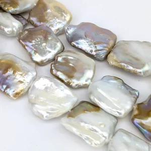 Oblong Pearl String - Freshwater 20x20mm