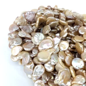 Pink Coin Pearls Side Drilled