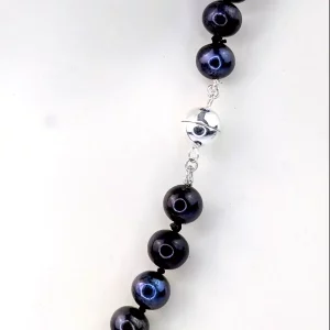 Black Pearl Necklace with Magnetic Clasp