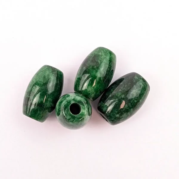 Jade Long Barrel Beads, Drilled
