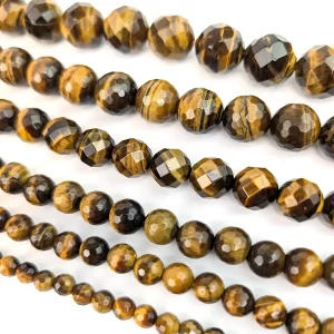 Faceted Tigers Eye Beads