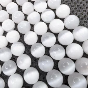 White Selenite Beads