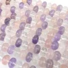 Amethyst, Rose Quartz and Rock Crystal mixed doughnut bead string