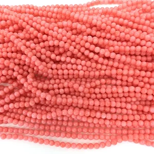 Bamboo Pink Coral 4mm Beads
